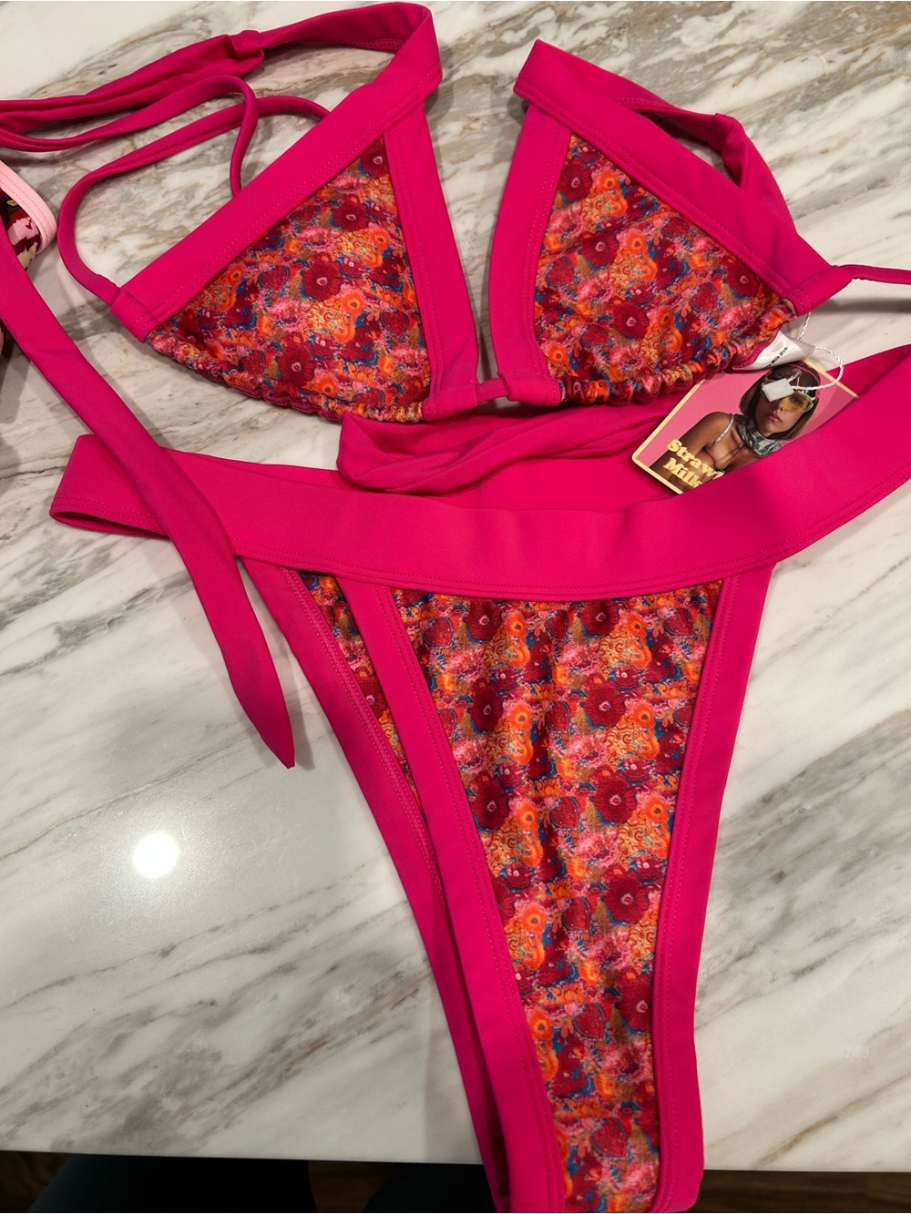 3 Brand New Strawberry Milk Mob Bikinis Size M